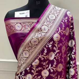 Purple-Ganga-Jamuna-Crepe-Silk-Banarasi-Saree