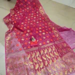 Rani and Gold Dhakai Jamdani Saree
