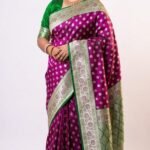 Magenta Katan Benarasi Saree