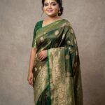 Dual Tone Green Katan Silk Saree