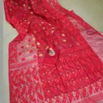 Red and Gold Dhakai Jamdani Saree