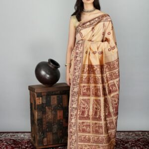 Premium Off-White Baluchari Silk Saree