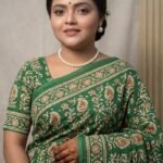 Green Printed Pure Cotton Saree