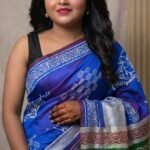 Royal Blue Handwoven Bishnupuri Silk Saree with Artistic Multicolor Pallu