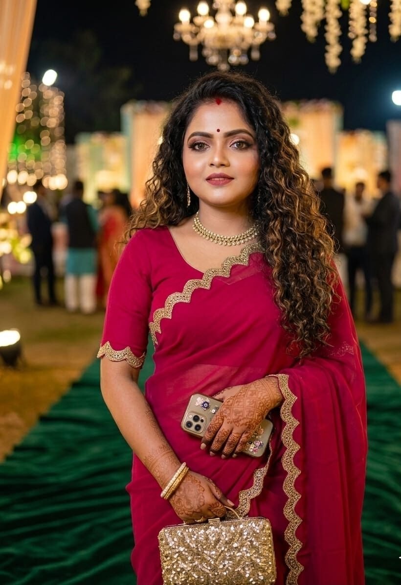 Maroon Georgette Party Wear Saree