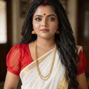 Classic White Bengali Handloom Saree with Golden Border