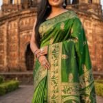 Royal Green Bishnupuri Swarnachuri Silk Saree