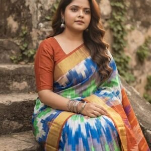Multi-Color Pure Ghicha Tussar Silk Saree