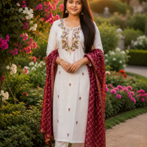 White Kurti set