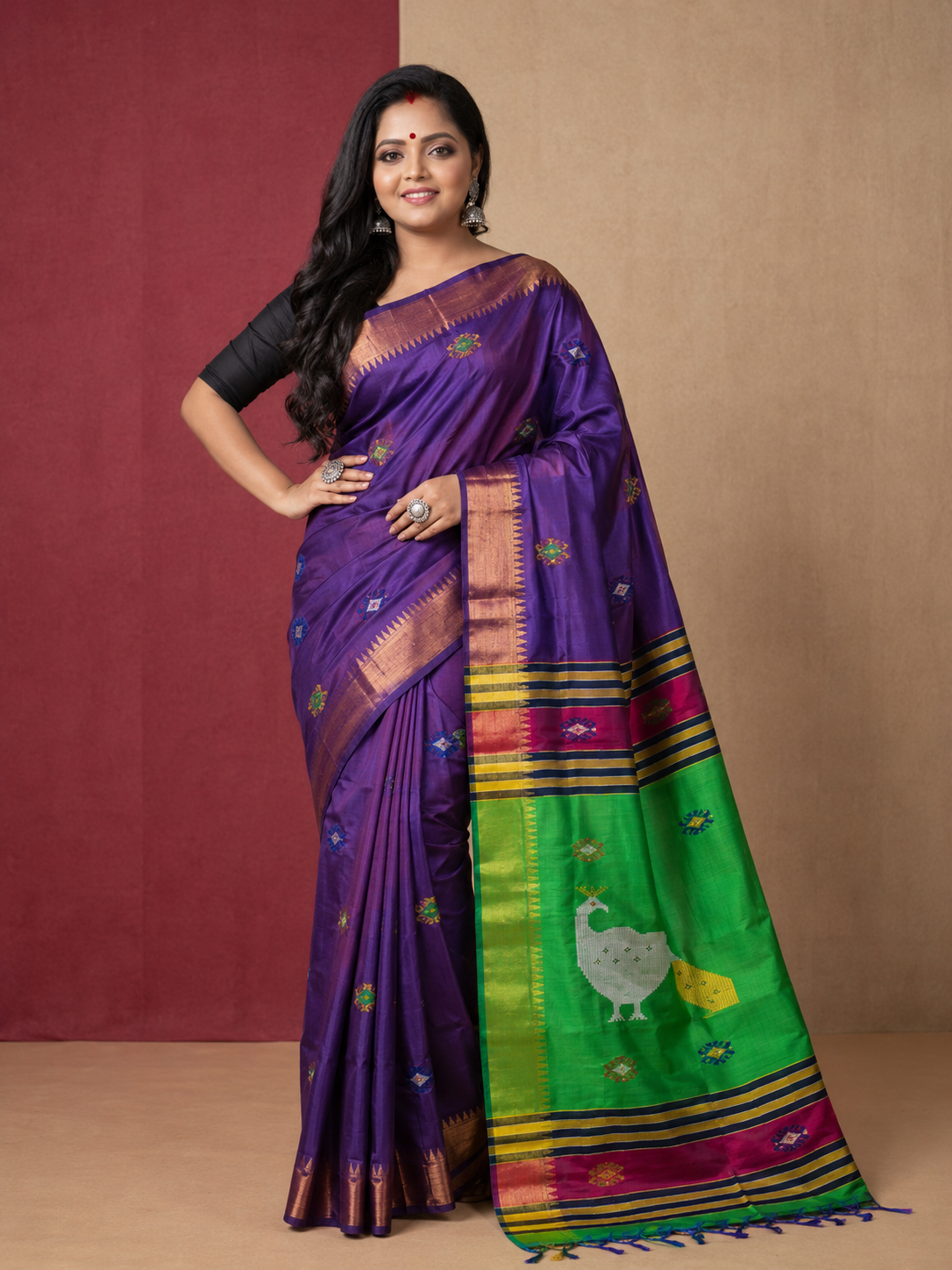 Purple Kalakshetra Saree