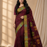 Maroon Tant Jamdani Saree