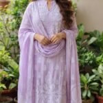 Lavender Colour Chikankari work Kurti