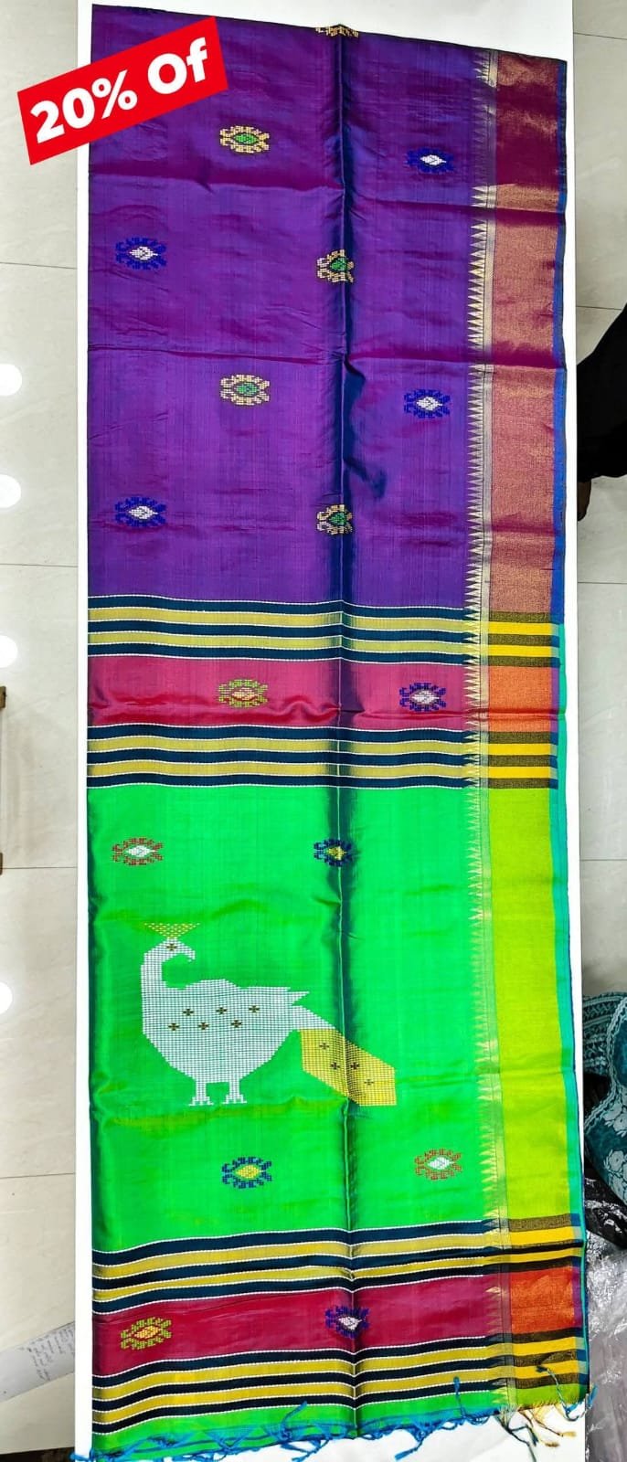 Purple Kalakshetra Saree - Image 2