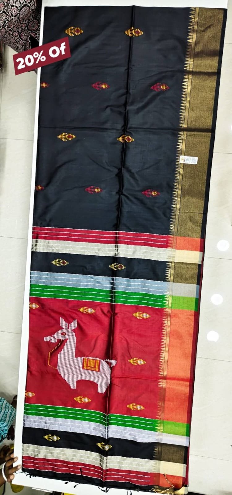 Black Kalakshetra Saree - Image 2