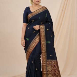 Nevi Blue Colour Pure Madurai Cotton Saree